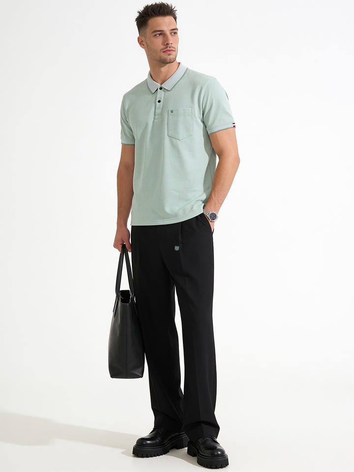 Olive Solid Polo T Shirt