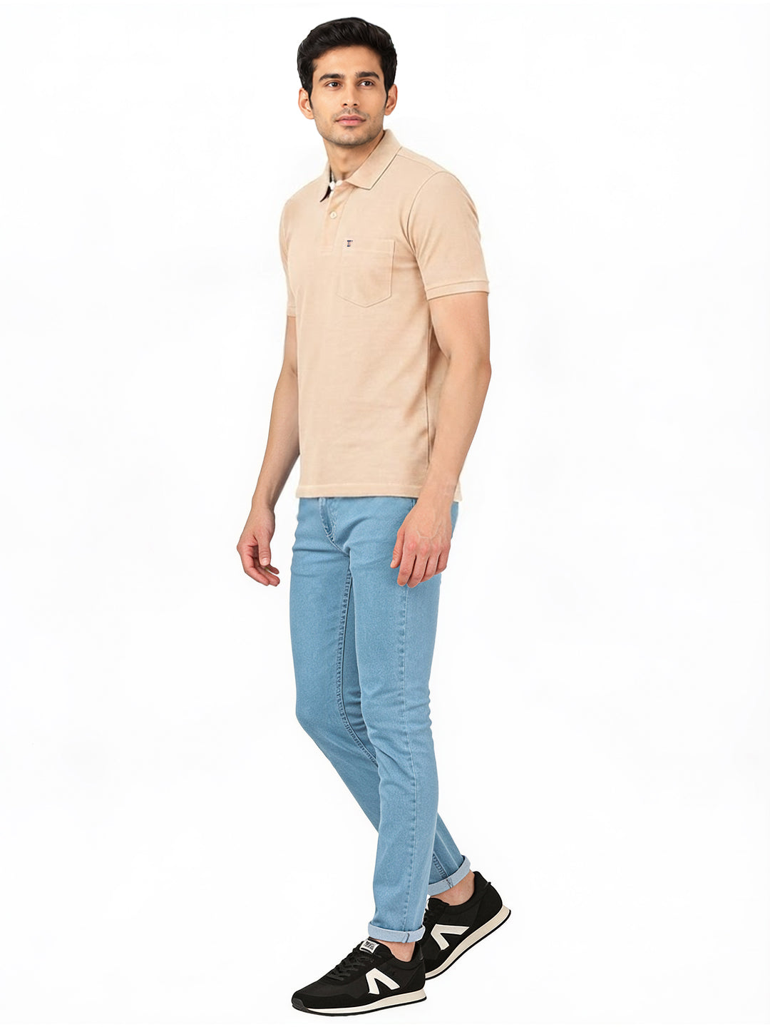 Fawn Plain Casual Polo T shirt
