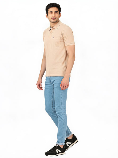 Fawn Plain Casual Polo T shirt