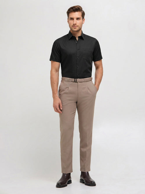 Classic Black Solid Formal Shirt