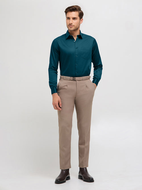 Muted Teal Solid Formal Shirt