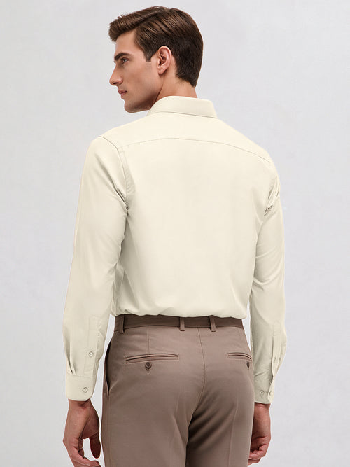 Pale White Solid Formal Shirt