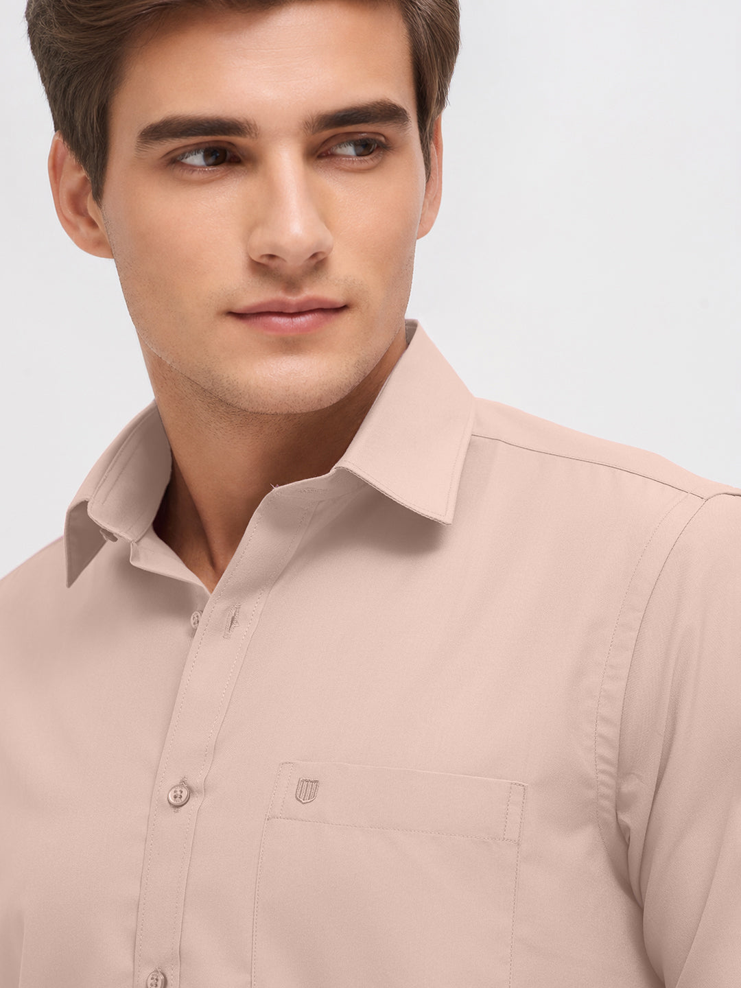 Pale Cream Solid Formal Shirt