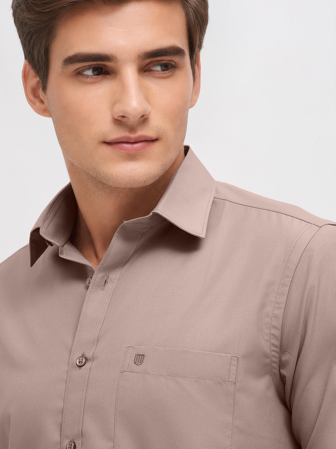 Ash Taupe Solid Formal Shirt