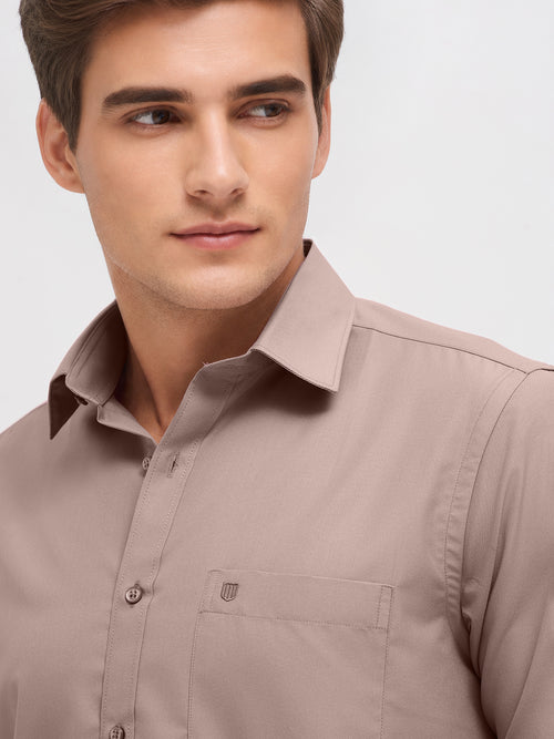 Ash Taupe Solid Formal Shirt