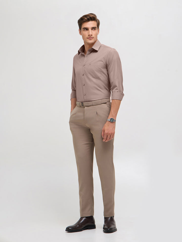 Ash Taupe Solid Formal Shirt