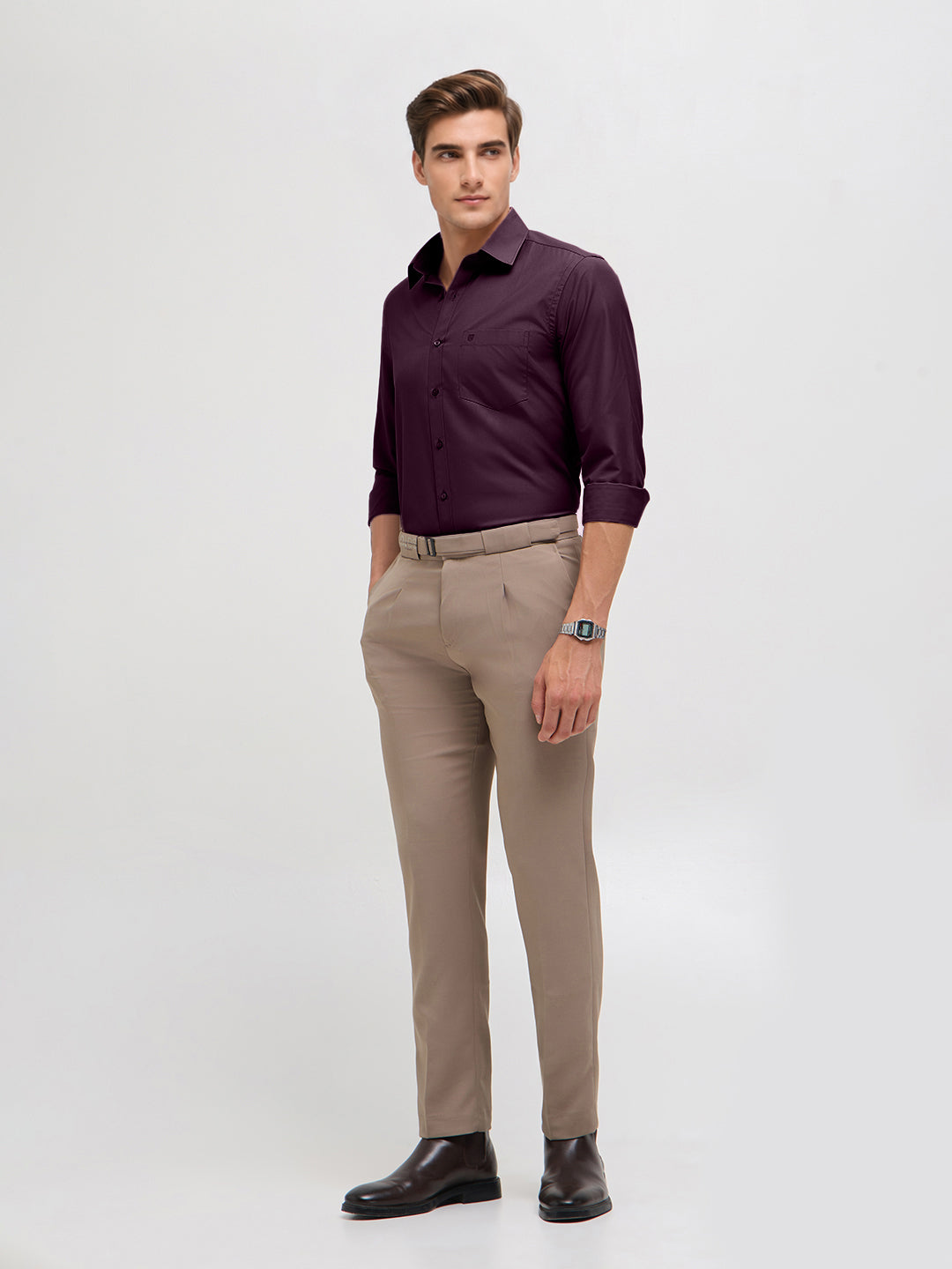 Royal Berry Solid Formal Shirt
