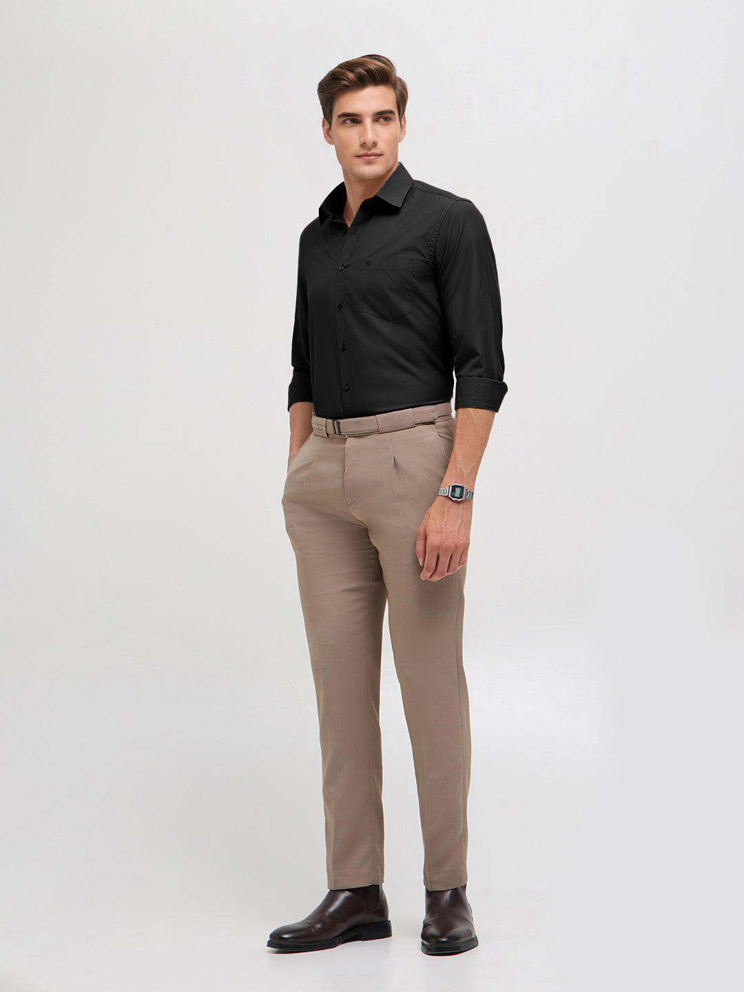 Black Solid Formal Shirt