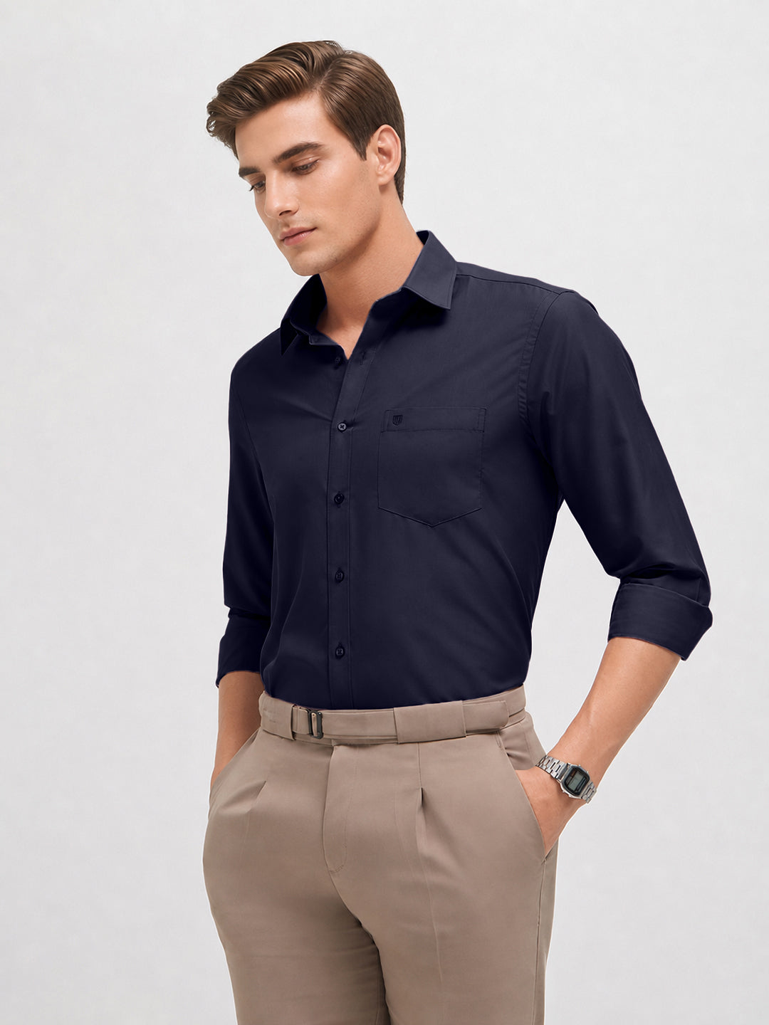 Oxford Blue Solid Formal Shirt