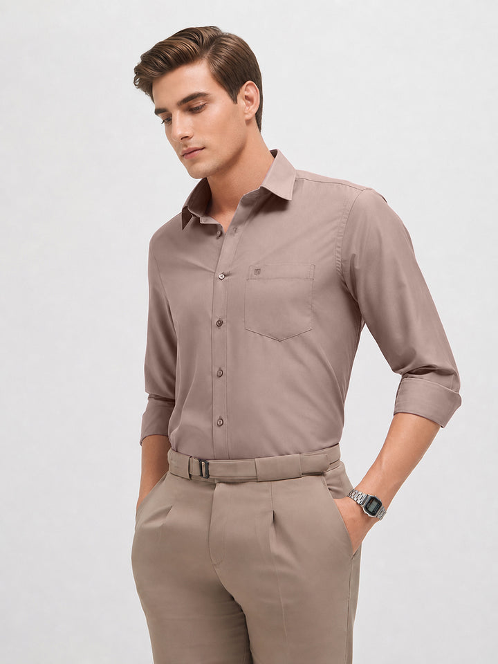 Ash Taupe Solid Formal Shirt