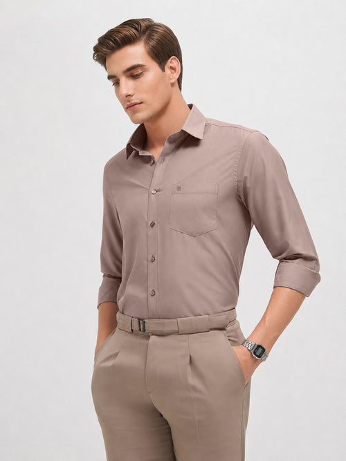 Ash Taupe Solid Formal Shirt