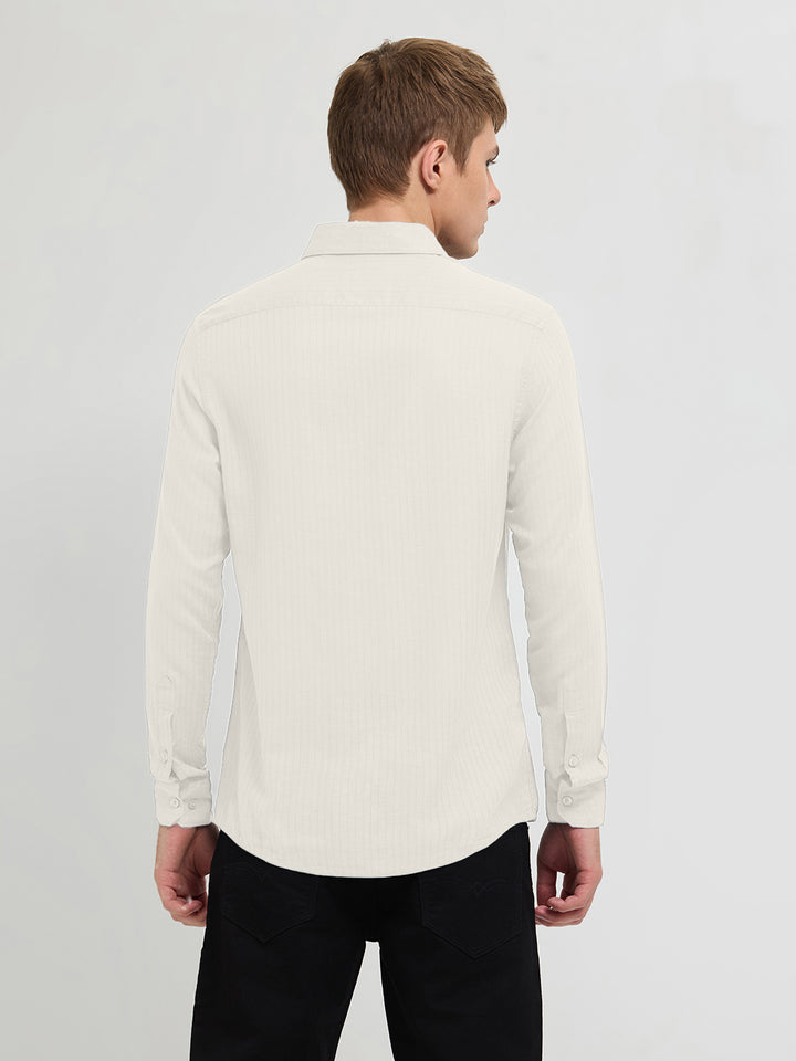 Frost White Solid Casual Shirt