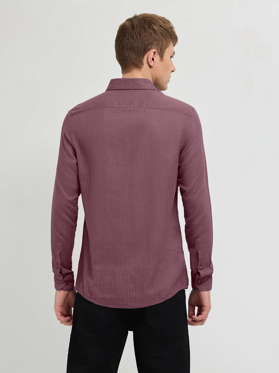 Rustic Plum Solid Casual Shirt