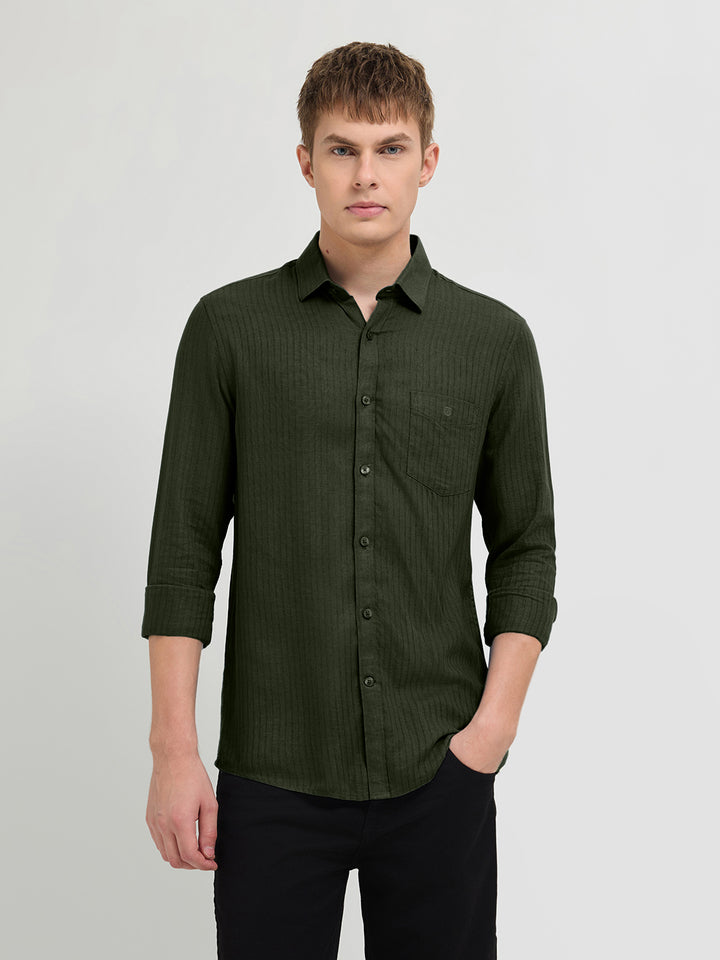 Palm Green Solid Casual Shirt