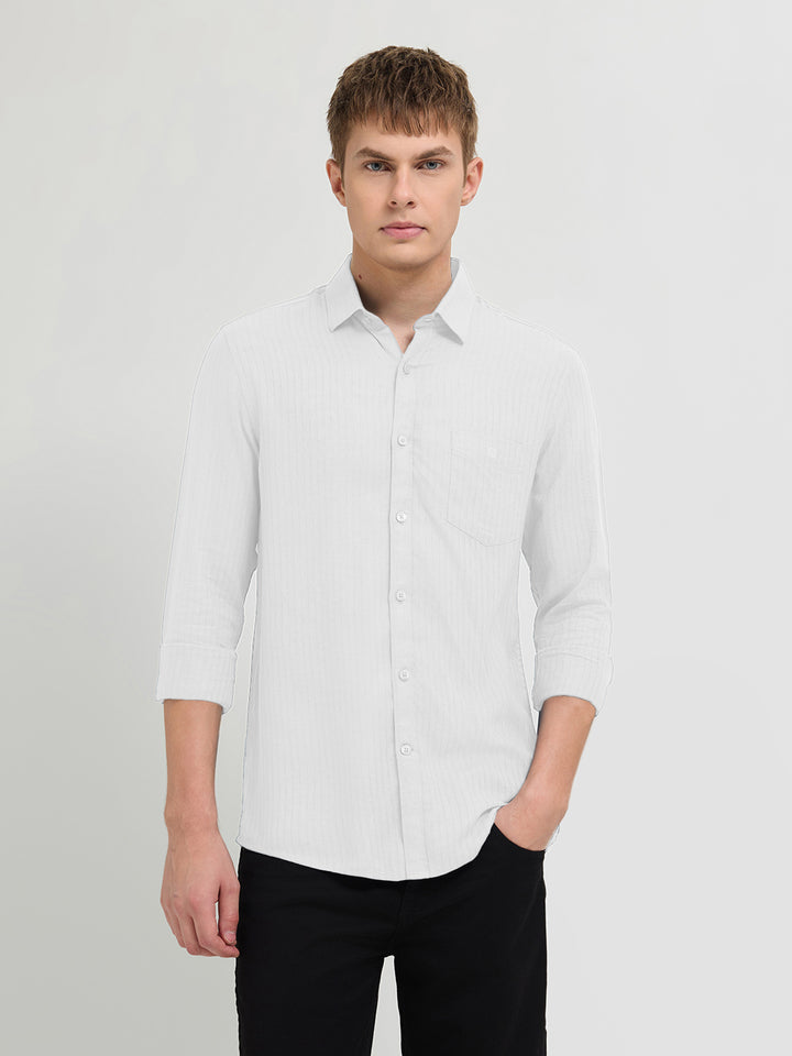 Royal White Solid Casual Shirt