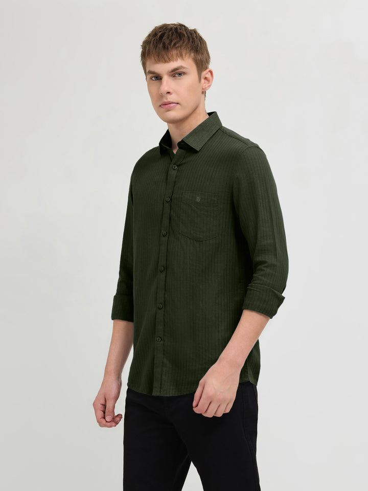 Palm Green Solid Casual Shirt