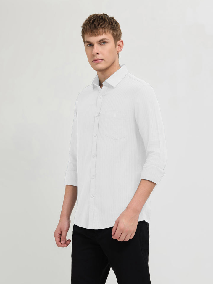 Royal White Solid Casual Shirt