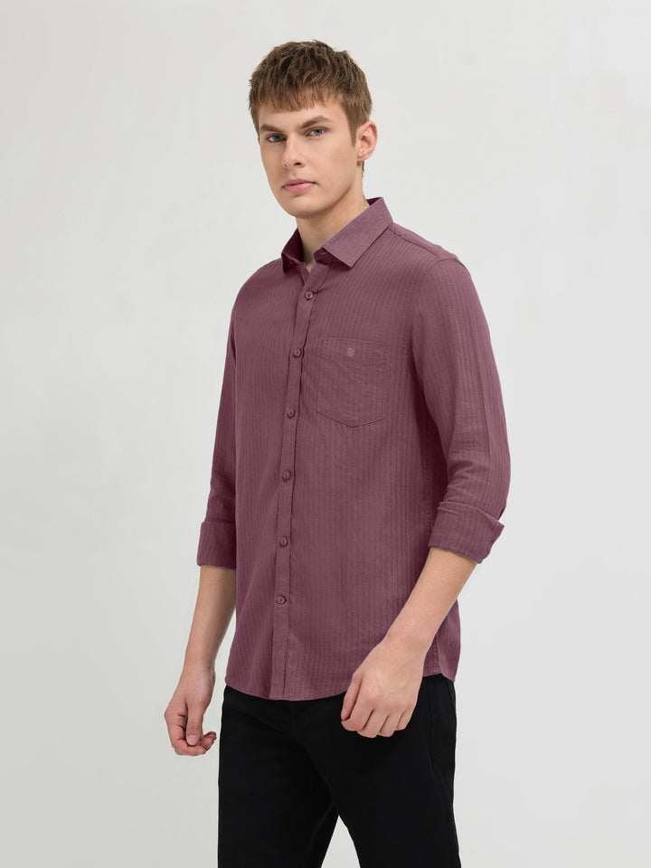 Rustic Plum Solid Casual Shirt