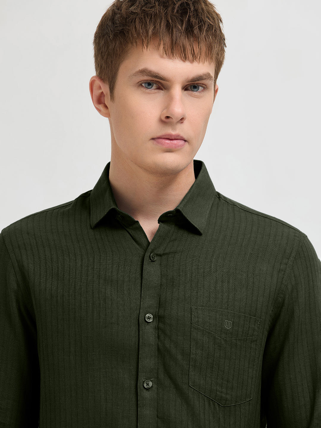 Palm Green Solid Casual Shirt