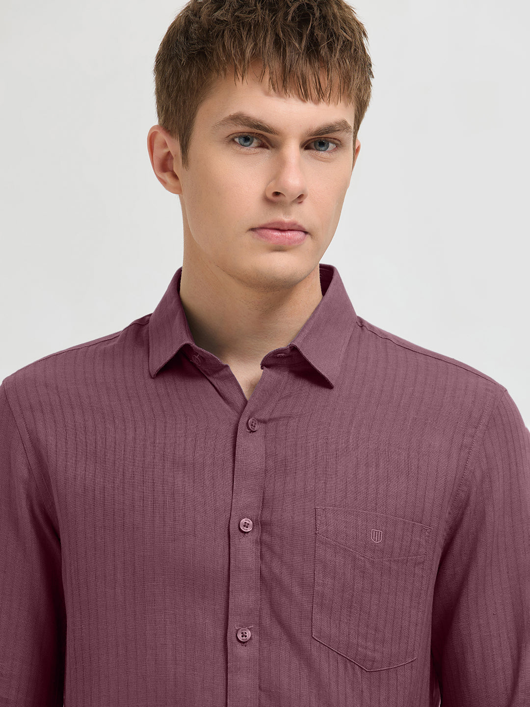 Rustic Plum Solid Casual Shirt