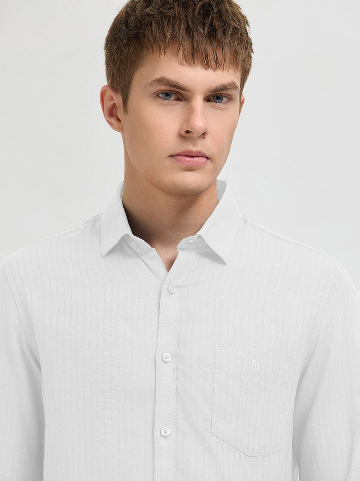 Royal White Solid Casual Shirt