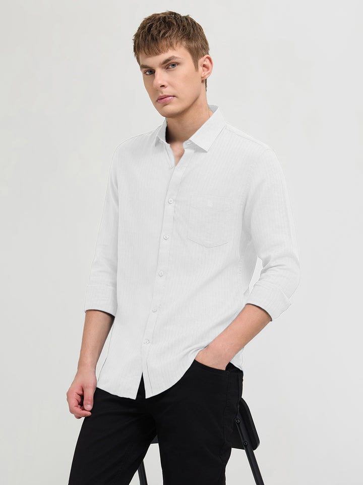 Royal White Solid Casual Shirt