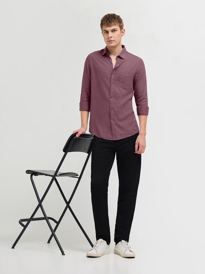 Rustic Plum Solid Casual Shirt