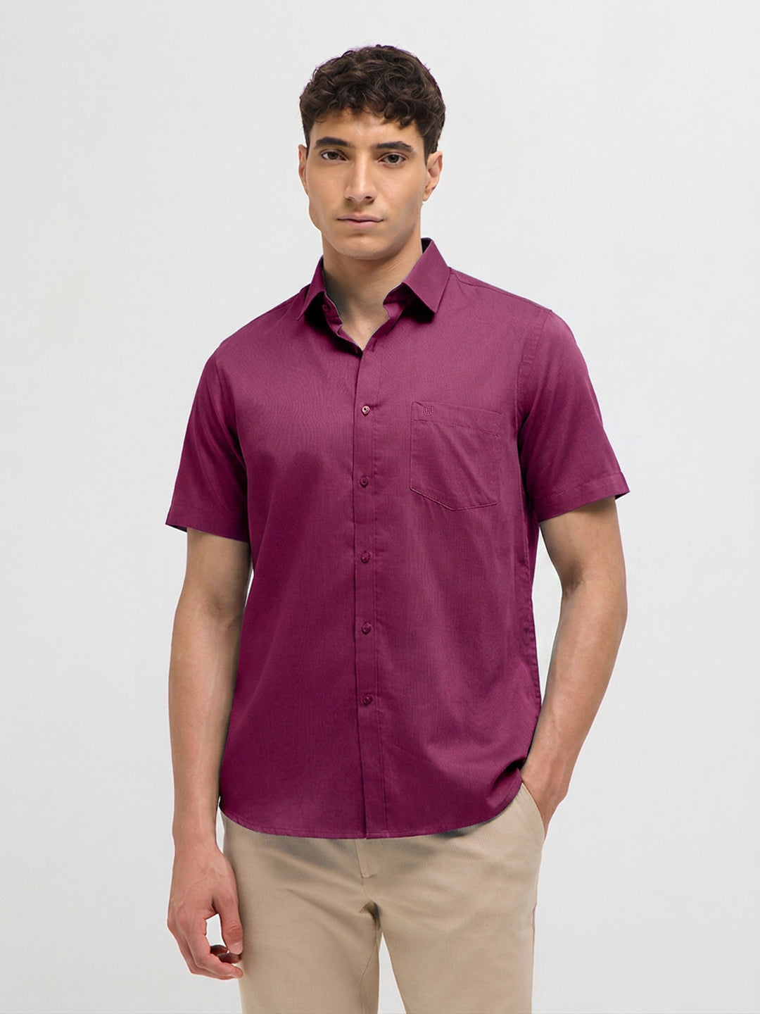 Rasberry Pink Solid Formal Shirt