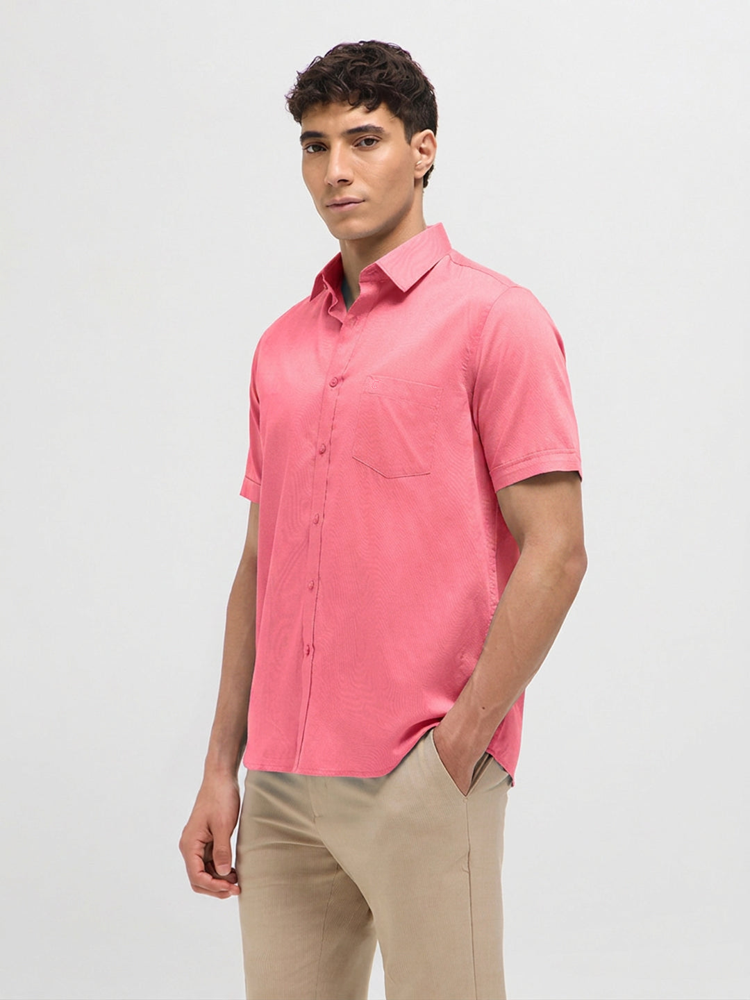 Blush Rose Solid Formal Shirt