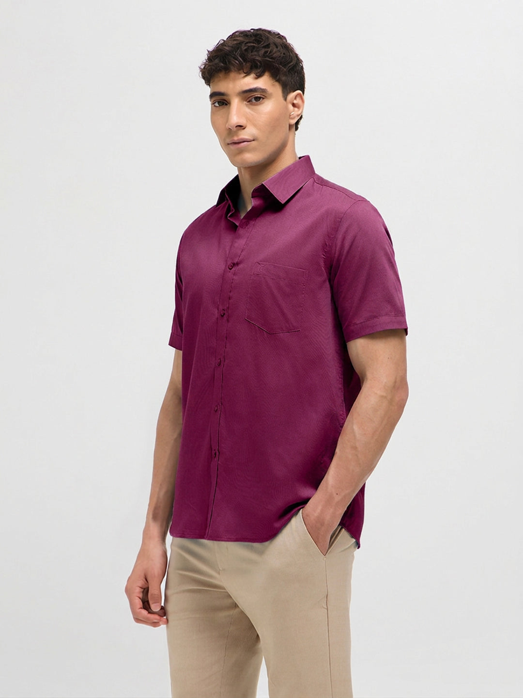 Rasberry Pink Solid Formal Shirt