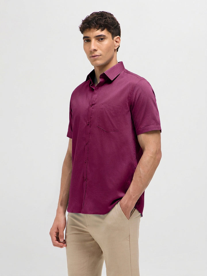Rasberry Pink Solid Formal Shirt