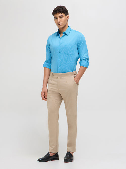 Sky Blue Solid Formal Shirt