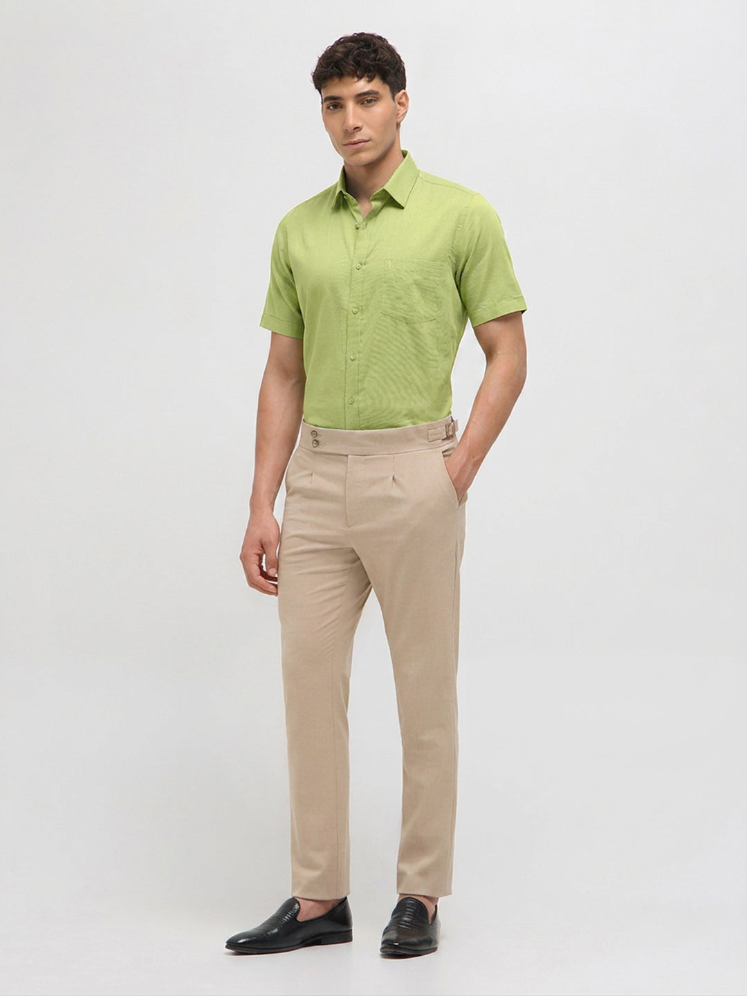 Pastel Green Solid Formal Shirt