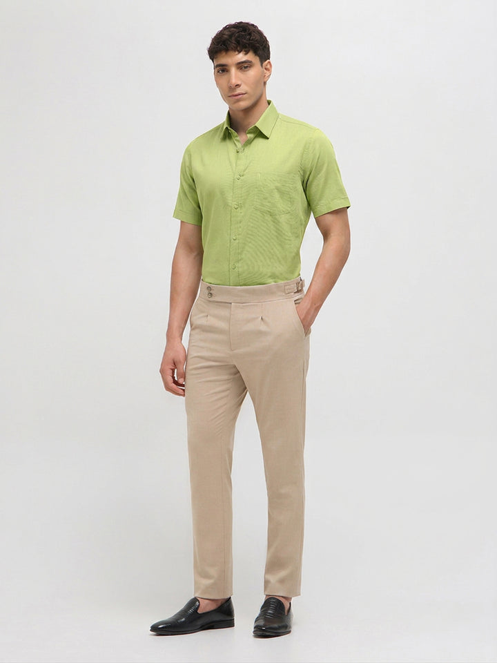 Pastel Green Solid Formal Shirt
