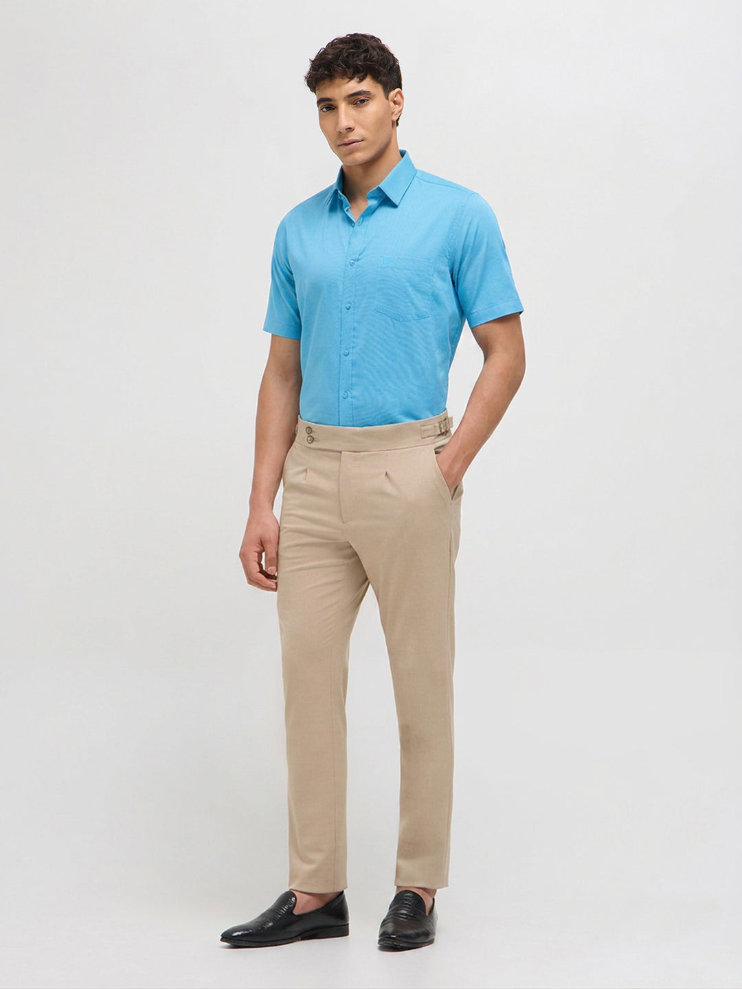 Sky Blue Solid Formal Shirt