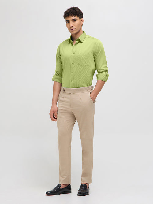Pastel Green Solid Formal Shirt
