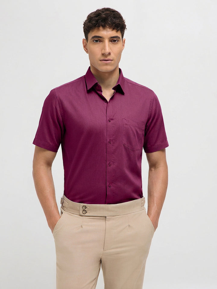 Rasberry Pink Solid Formal Shirt