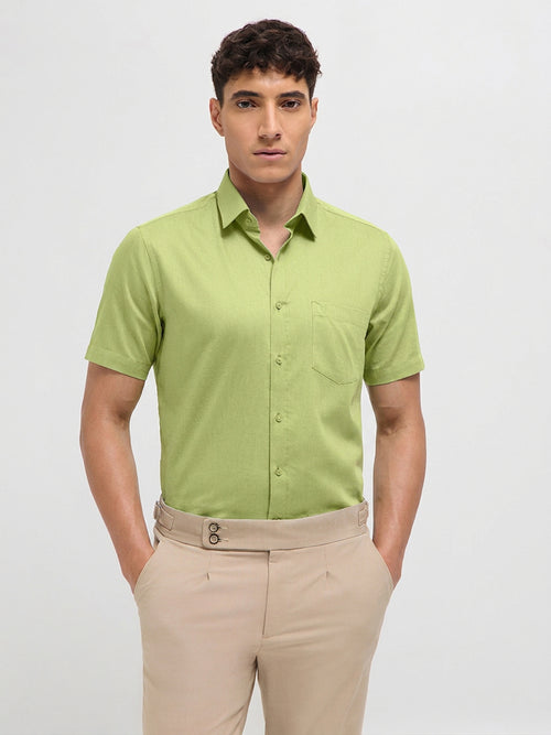 Pastel Green Solid Formal Shirt
