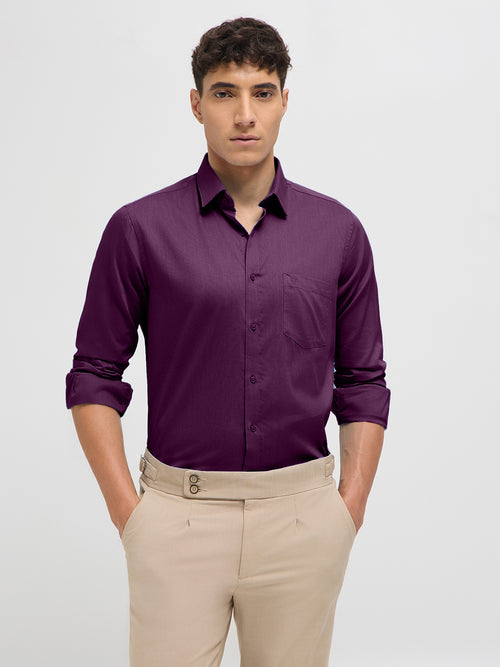 Dusty Purple Solid Formal Shirt