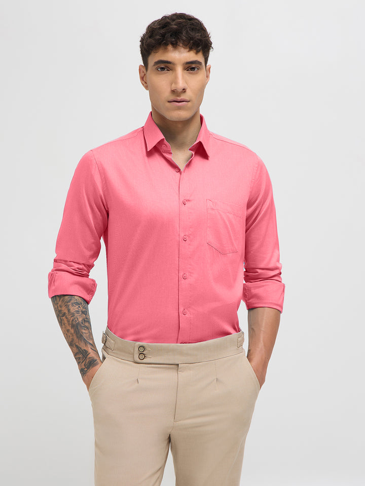 Blush Rose Solid Formal Shirt