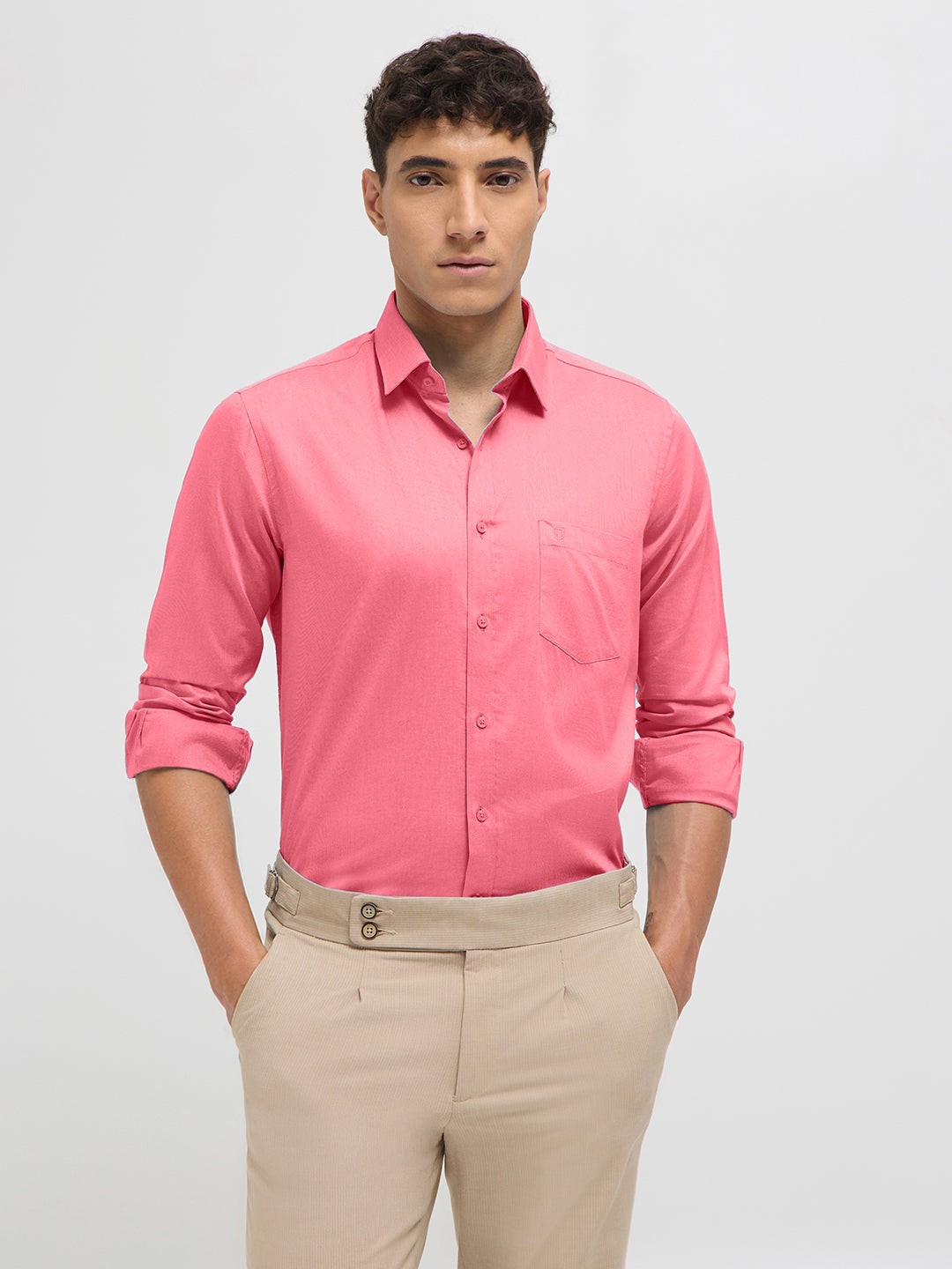 Blush Rose Solid Formal Shirt