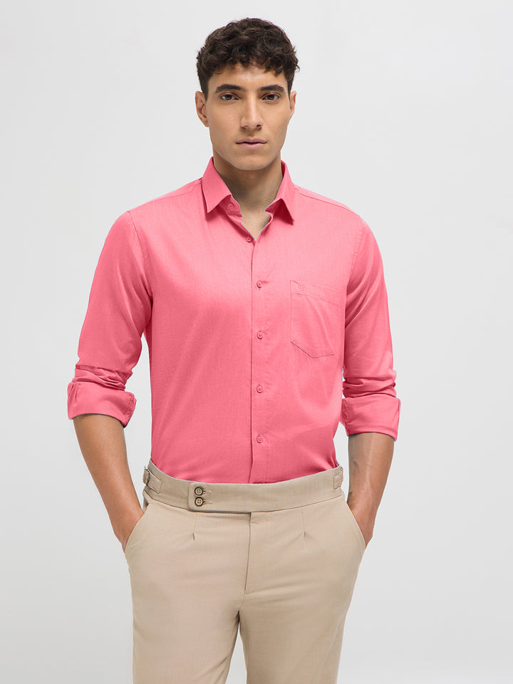 Blush Rose Solid Formal Shirt