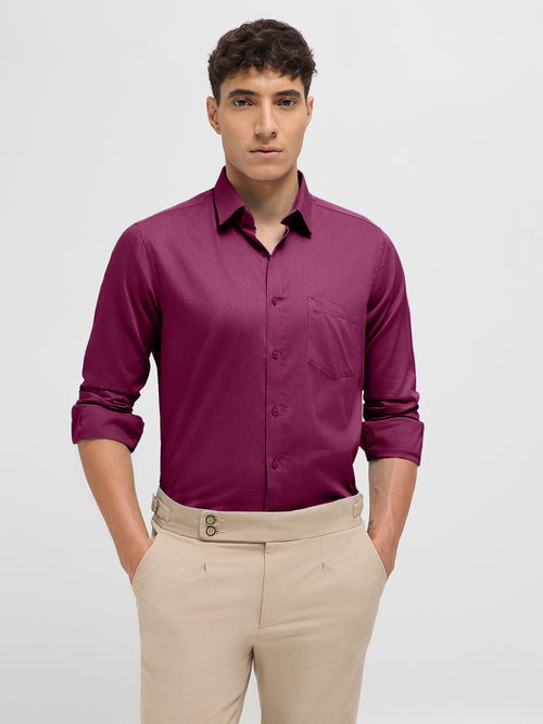 Rasberry Pink Solid Formal Shirt