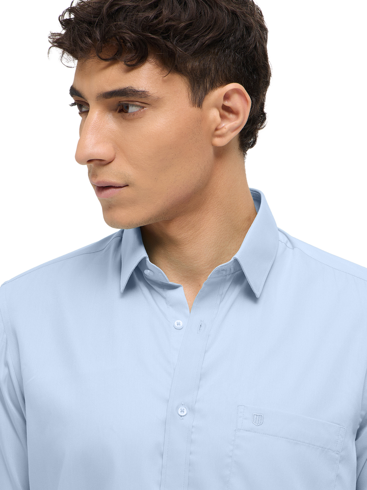 Light Blue Solid Formal Shirt