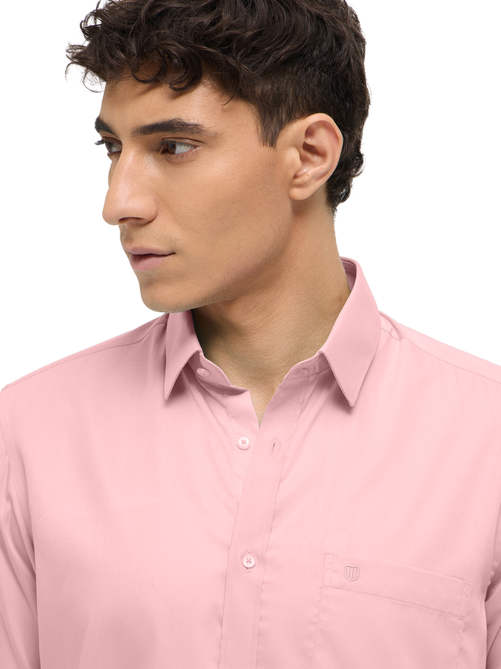 Light Peach Solid Formal Shirt