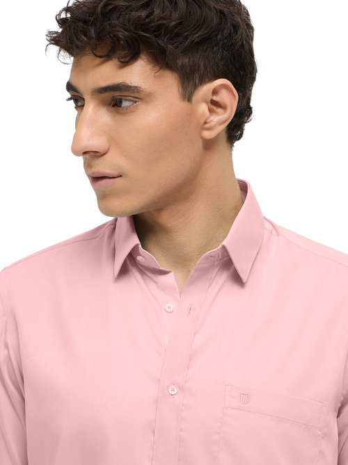 Light Peach Solid Formal Shirt