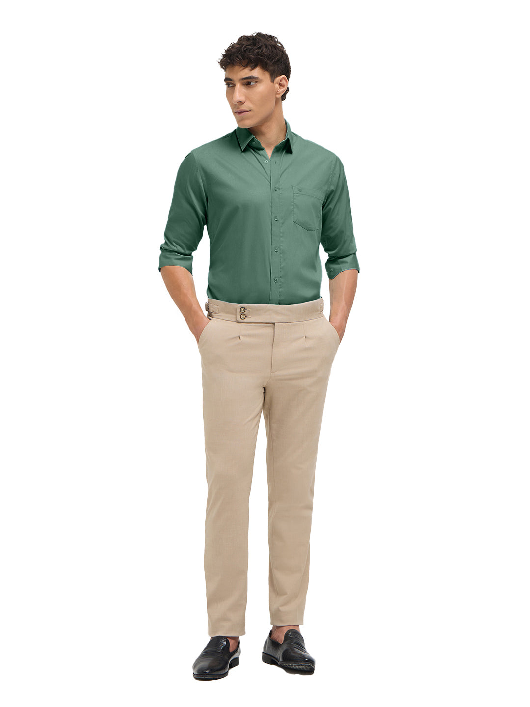 Light Green Solid Formal Shirt