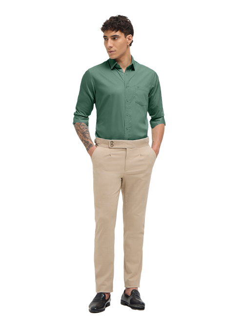 Light Green Solid Formal Shirt