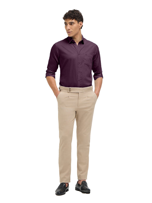 Purple Solid Formal Shirt