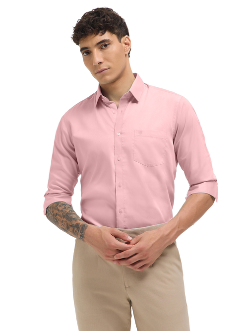 Light Peach Solid Formal Shirt